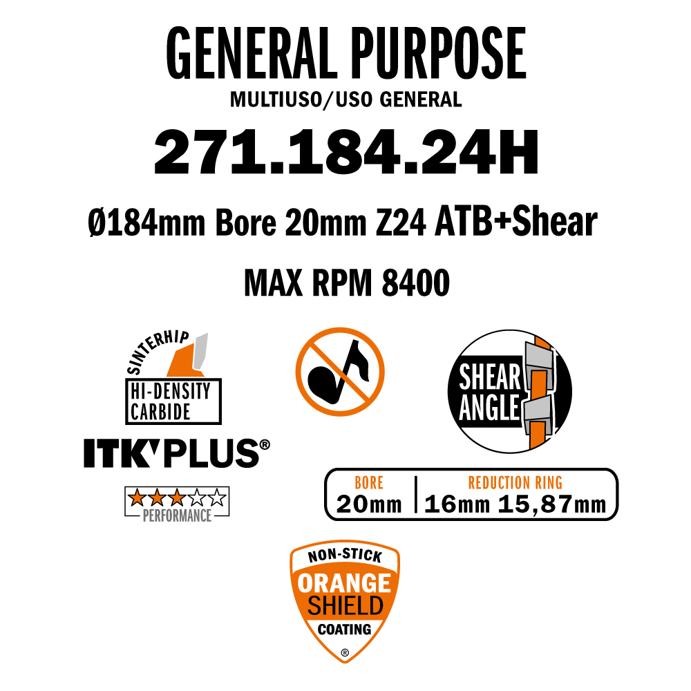 271 ITK Plus circular saw blades  ripping and crosscut - General Purpose - THIN KERF