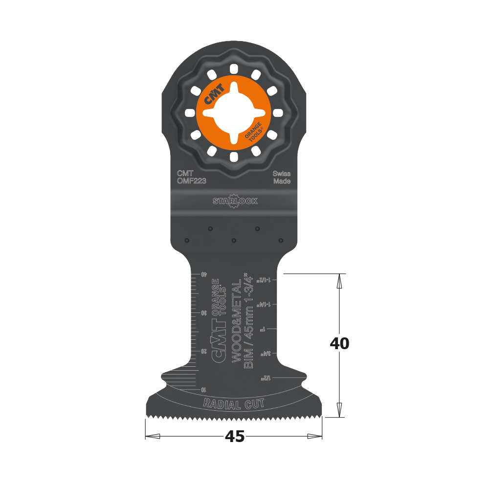 45mm (3/4&quot;) Radial Blade for Wood &amp; Metal