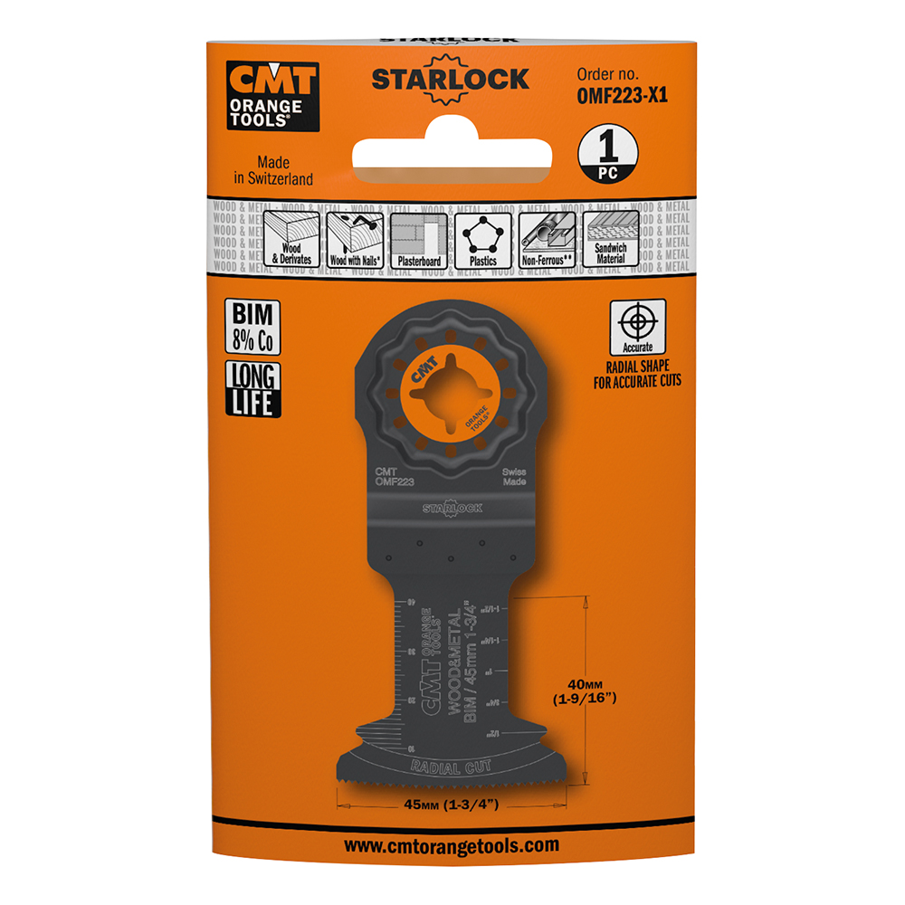 45mm (3/4&quot;) Radial Blade for Wood &amp; Metal