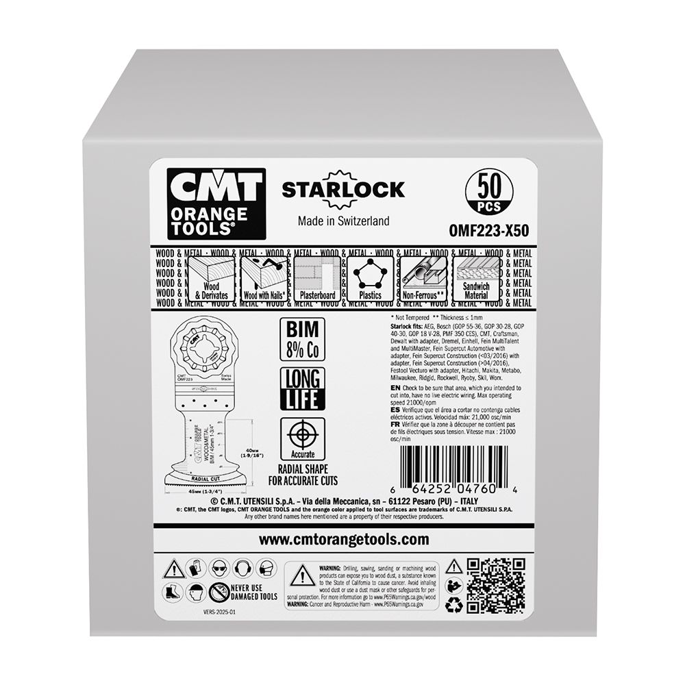 45mm (3/4&quot;) Radial Blade for Wood &amp; Metal