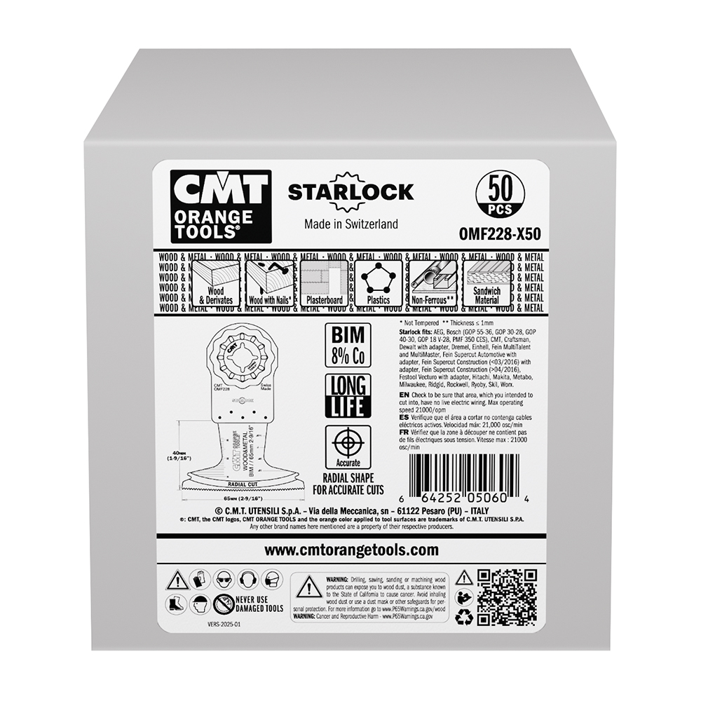 65mm (9/16&quot;) Radial Blade for Wood &amp; Metal