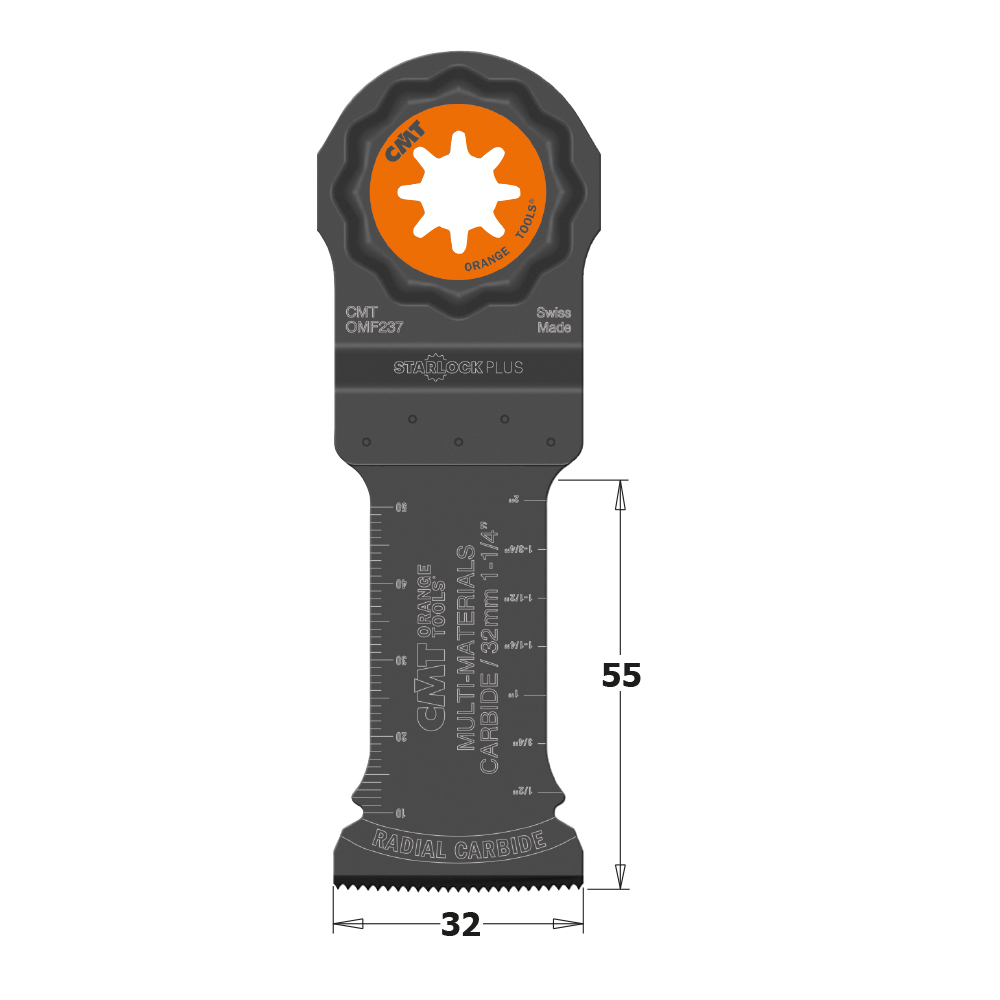 32mm (1-1/4")/80mm Radial Blade for Wood and Metal