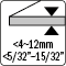 Thickness &lt;4~12MM - 5/32”~15/32”