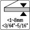 Thickness &lt;1~8MM - 3/64”~5/16”