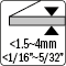 Thickness &lt;1.5~4MM - &lt;1/16”~5/32”