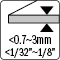 Thickness &lt;0.7~3MM - &lt;1/32”~1/8”