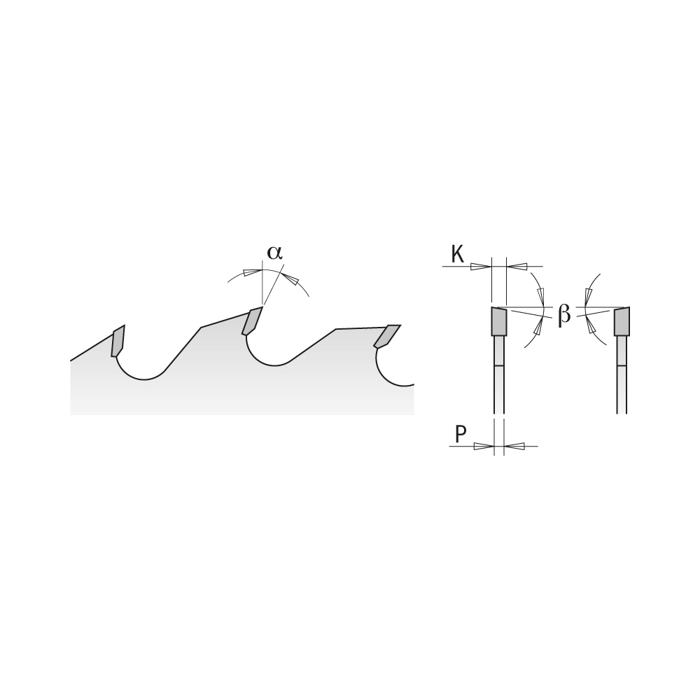 Lames circulaires industrielles multiples avec racleurs - à trait épais