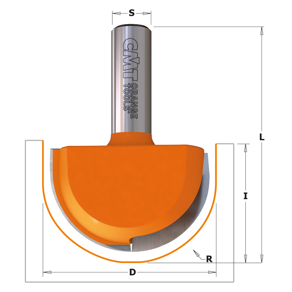 Round nose router bits