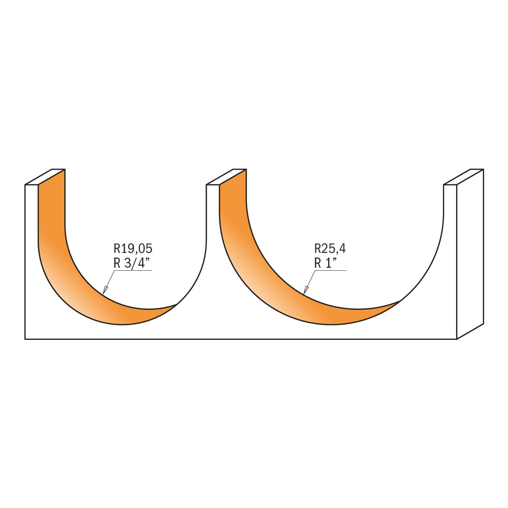 Round nose router bits