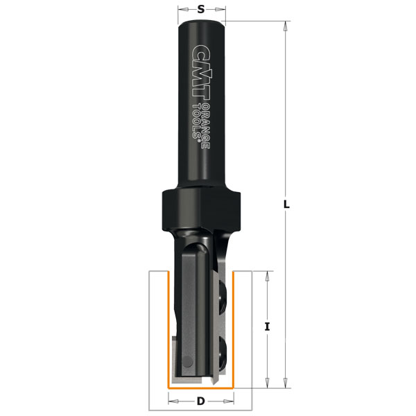 Straight router bits with insert knives