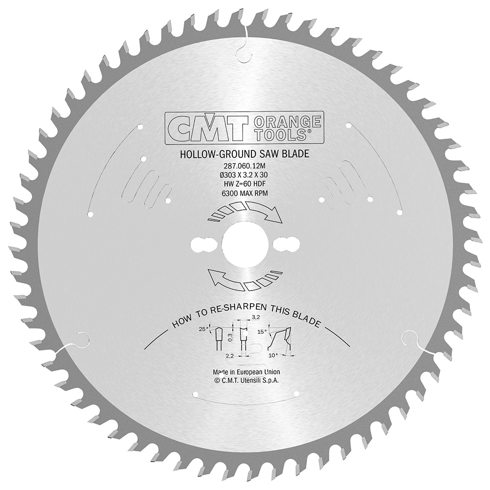 Industrial fine cut-off circular saw blades for two-sided melamine