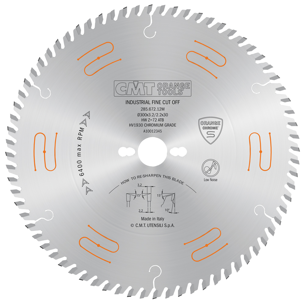Industrial low noise & chrome coated circular saw blades with ATB grind