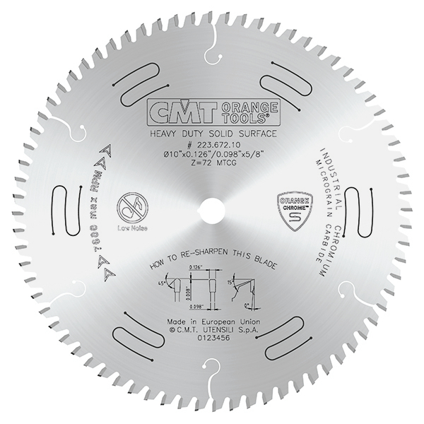 Heavy-duty Solid Surface Blades Orange Chrome