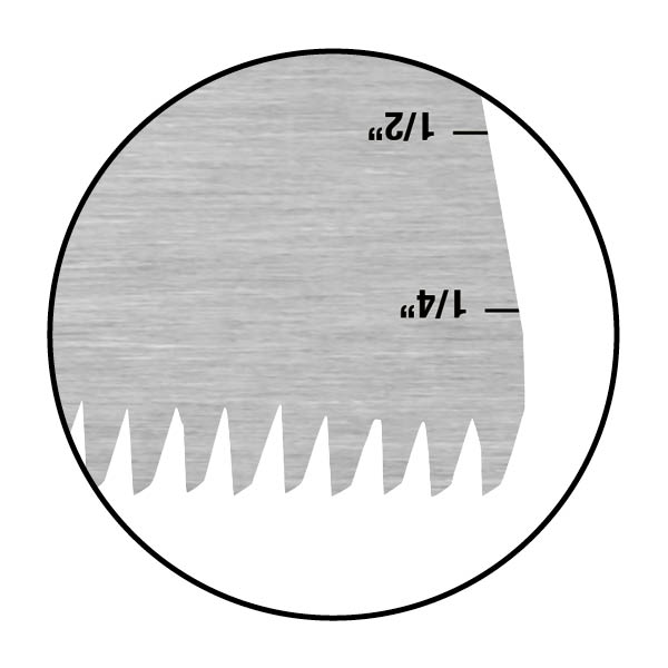 65mm Lama taglio di precisione a dentatura doppia &quot;Giapponese&quot; per legno. Long Life