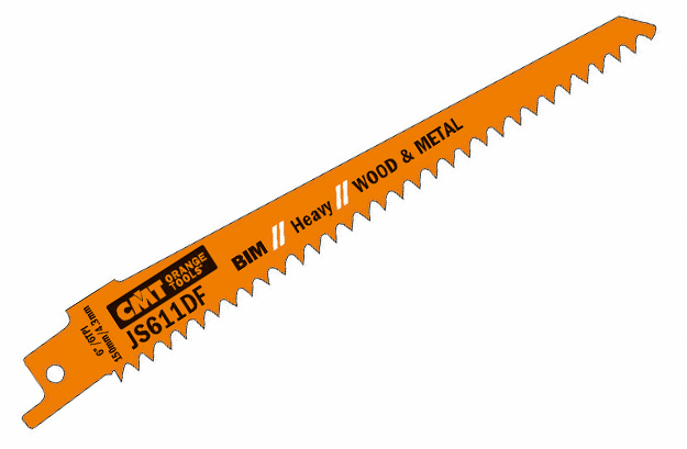 Sabre saw blade for chipboard, plastic profiles, glass fiber, epoxy