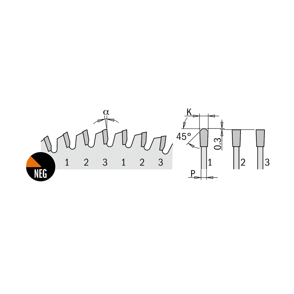 Lames circulaires XTreme pour mélaminés et agglomérés, angle de coupe négatif