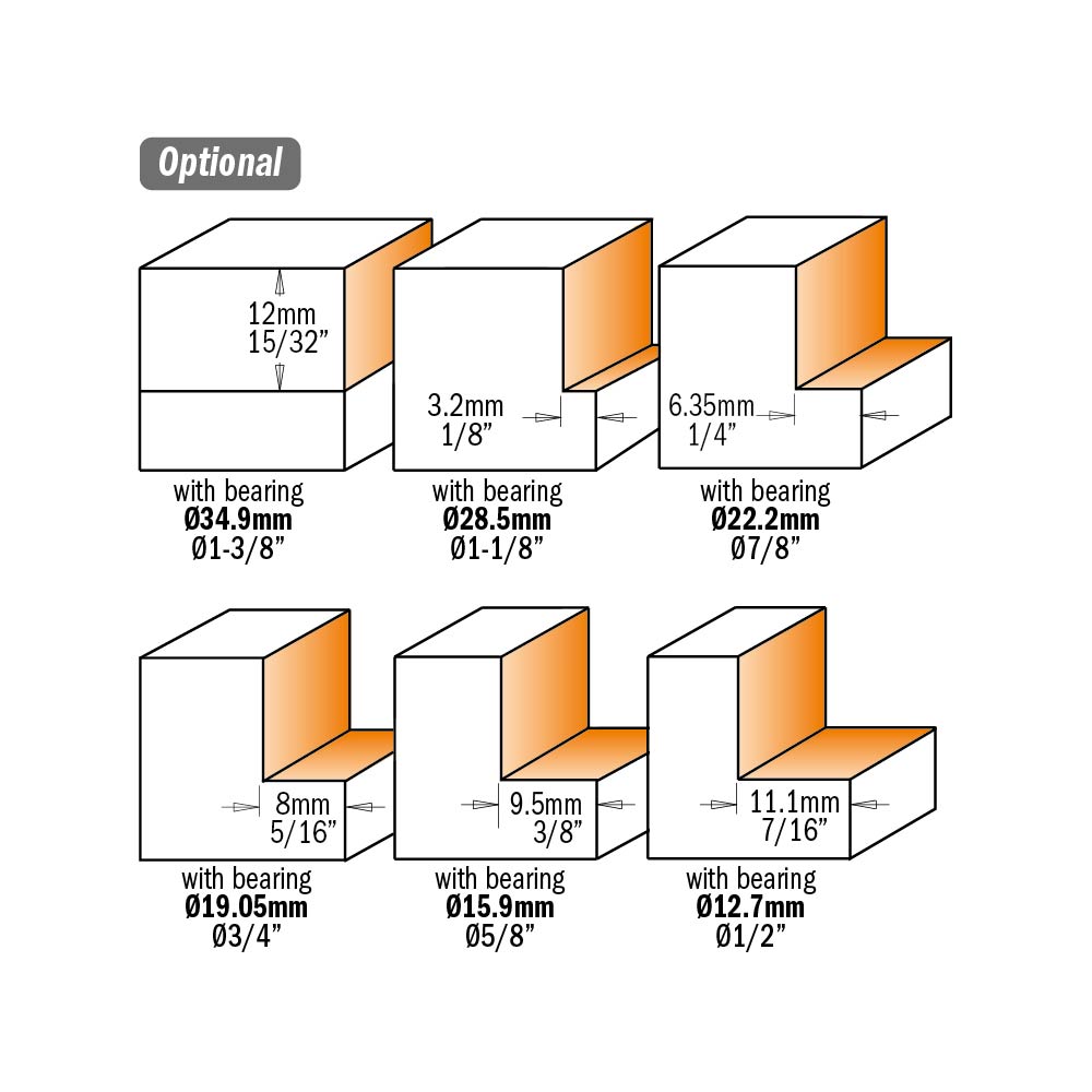 Fresas de cuchillas reversibles para rebajes