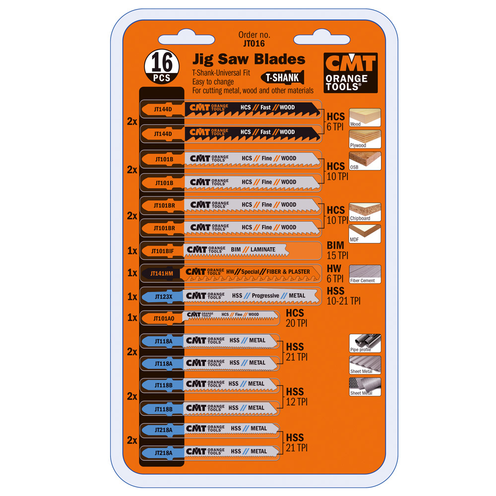 Lames de Scies Sauteuses - Set de 16 pièces