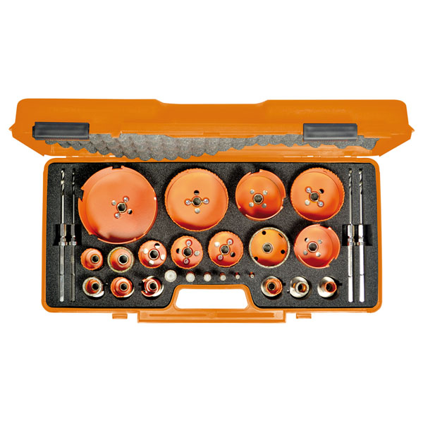 Case suitable for hole saws