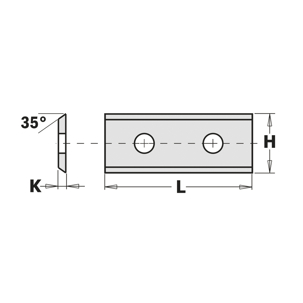 HWM Indexable knives - 2 cutting edges - 35°