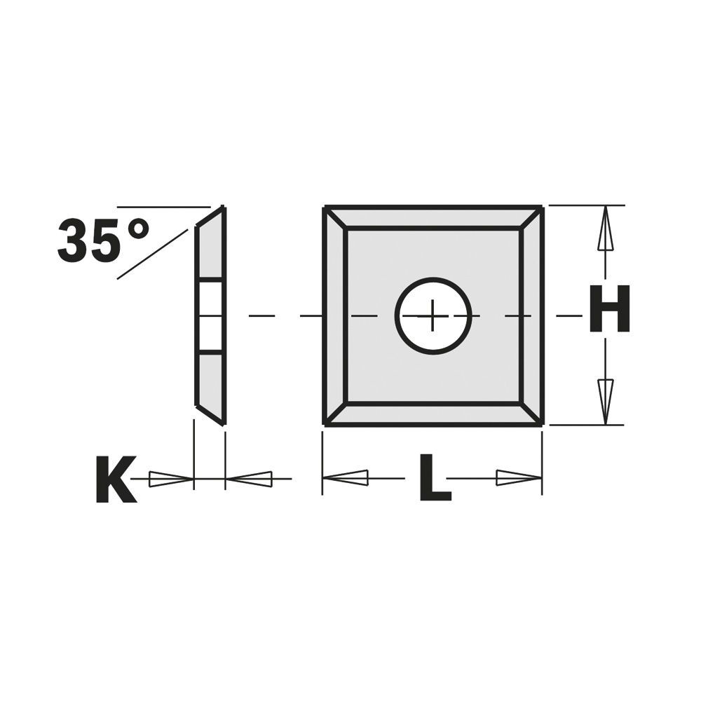 HWM Indexable knives - 4 cutting edges - 35°