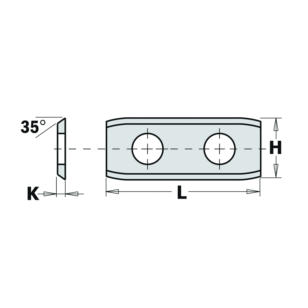 HWM indexable knives - 2 cutting edges - 35°