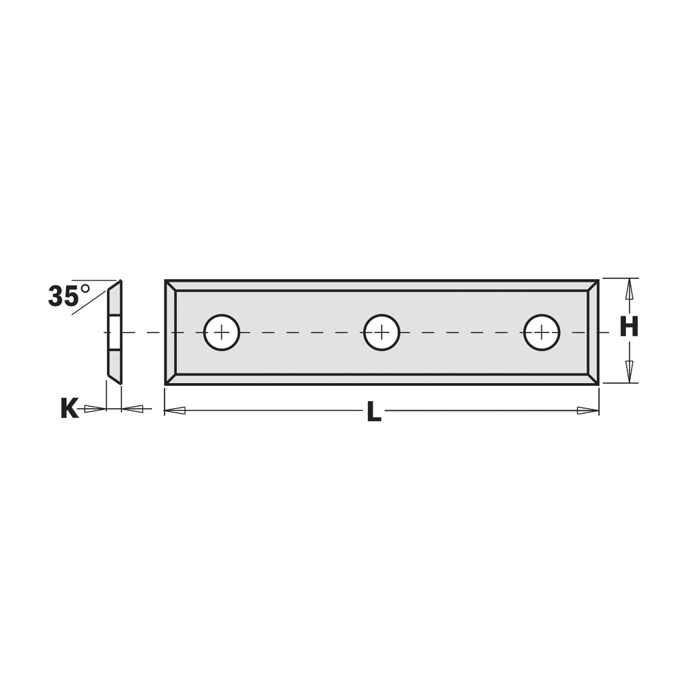 HWM indexable knives - 4 cutting edges - 35°
