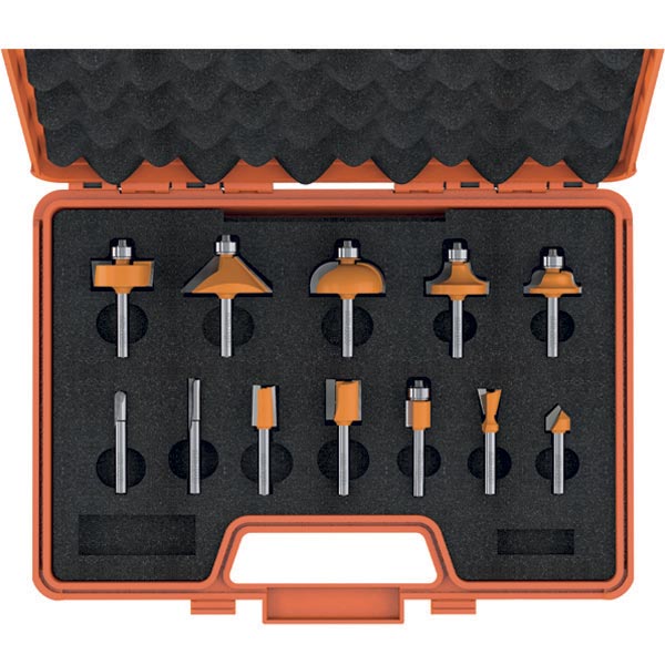 12 piece router bit set with  case