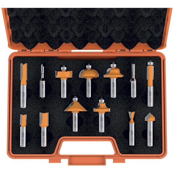 13 piece router bit set with case