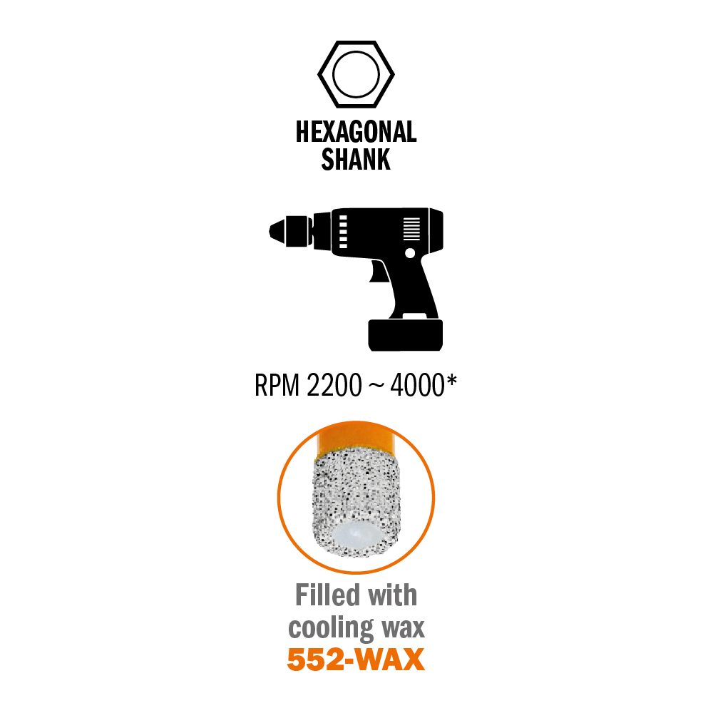 Diamond dry hole saws for drill