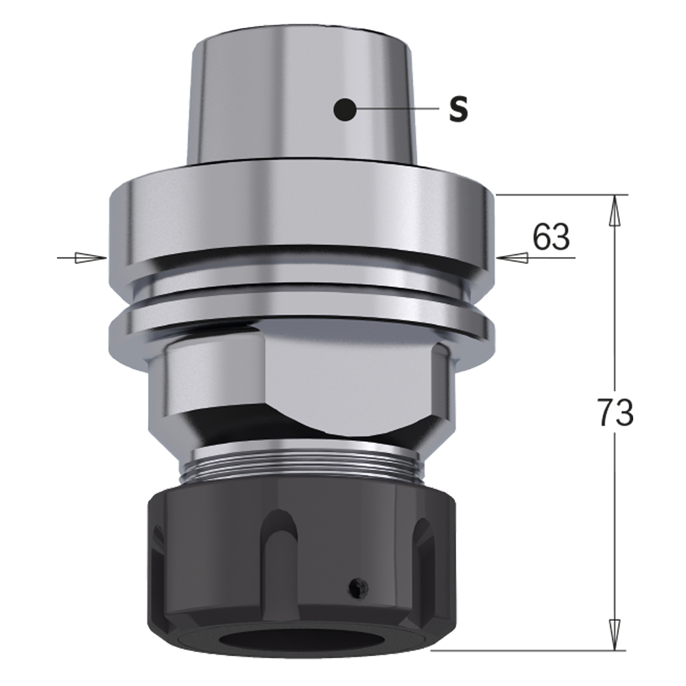 Mandrini a pinze elastiche ER32 attacco conico HSK-63F