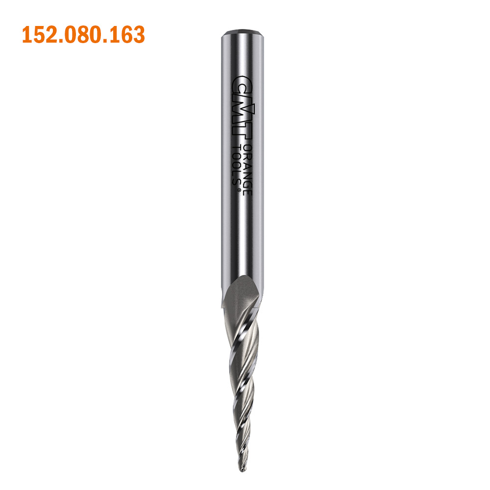 Solid Carbide Upcut 2D/3D Carving Tapered Ball Nose Spiral Bits