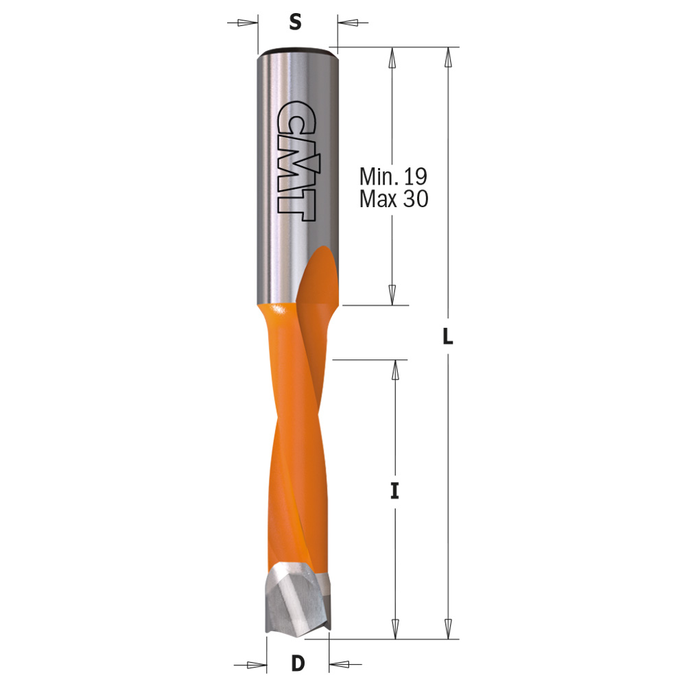 Dowel Drills - LONG LIFE SHARPENING, S=10mm - L=70mm