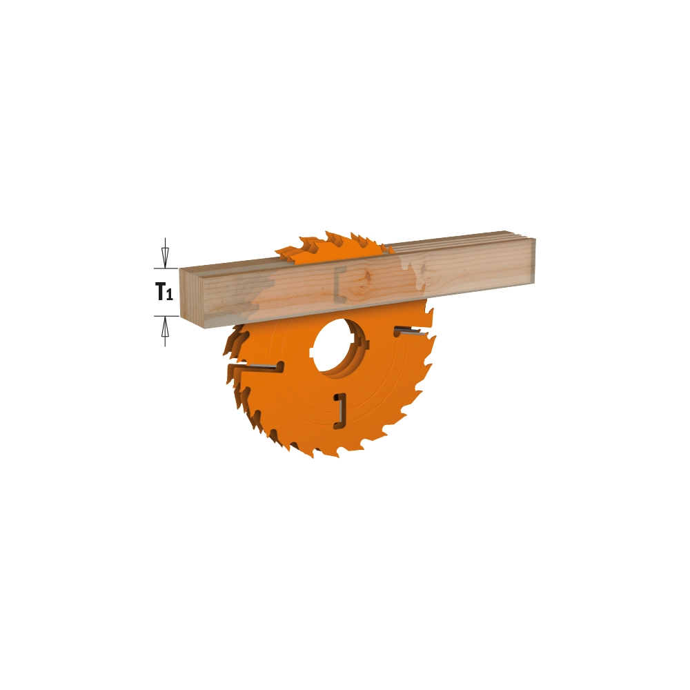Industrial multi-rip circular saw blades with rakers