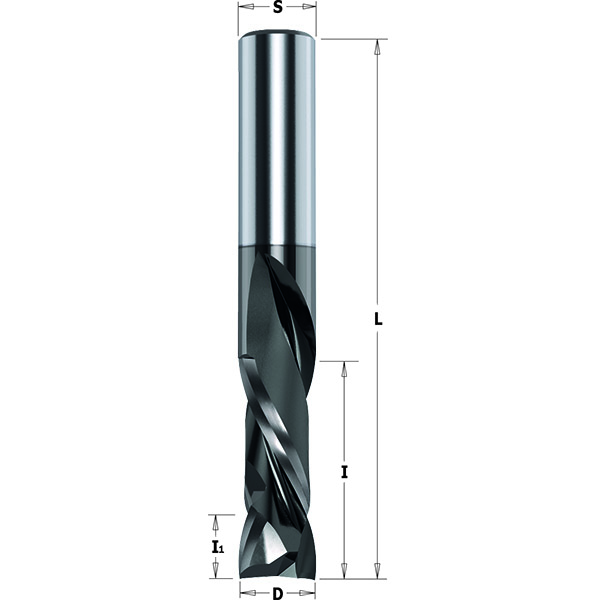 Fräser mit positiven und negativen Spiralschneiden - DLCS Chrome Coating- Long Life