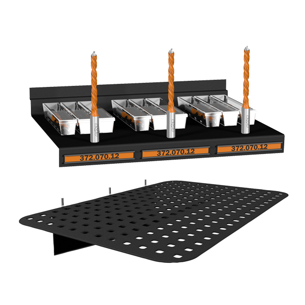 Plateau porte-outils pour présentoir