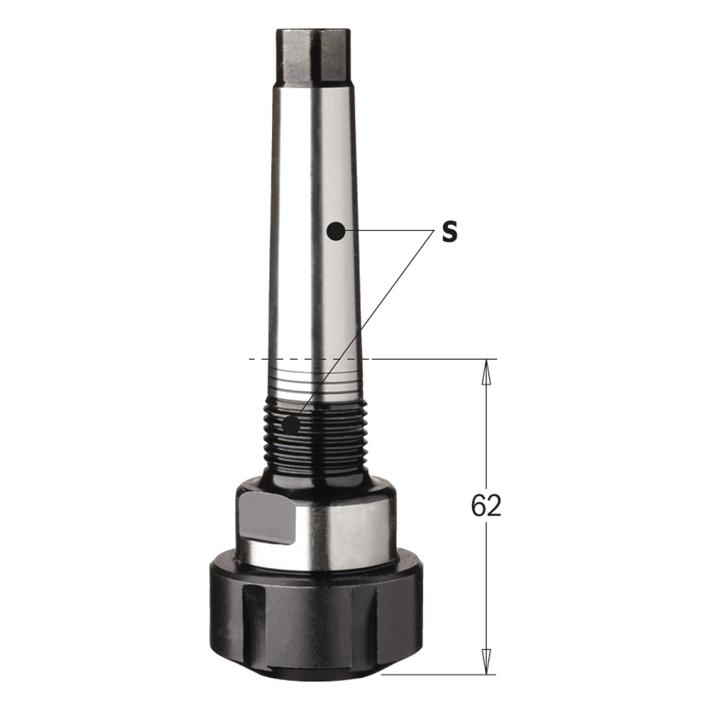 Spannzangenfutter mit konischem MK2-Schaft