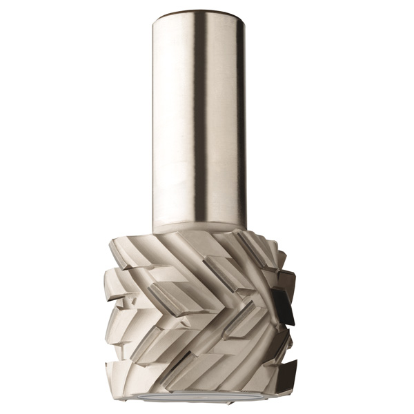 Diamond router cutters with 40° shear angle for roughing