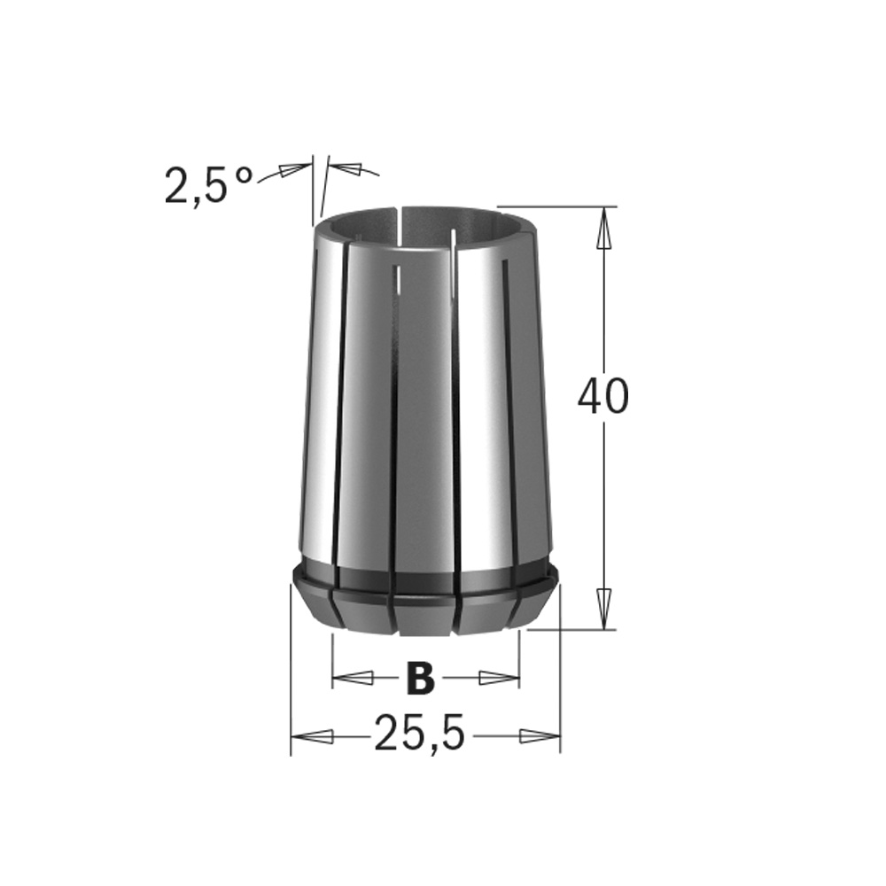 Bikonische DIN6388-Spannzangen Ø25,5mm