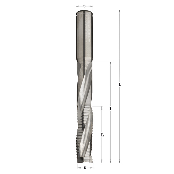 Solid carbide upcut spiral bits for locksets