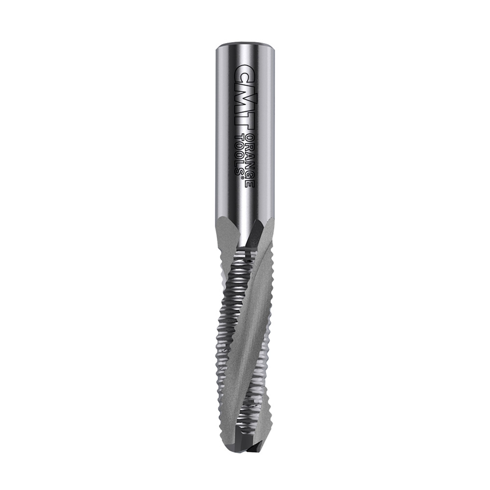 Solid carbide upcut with spiral bits chip-breaker for 60° V-point locksets