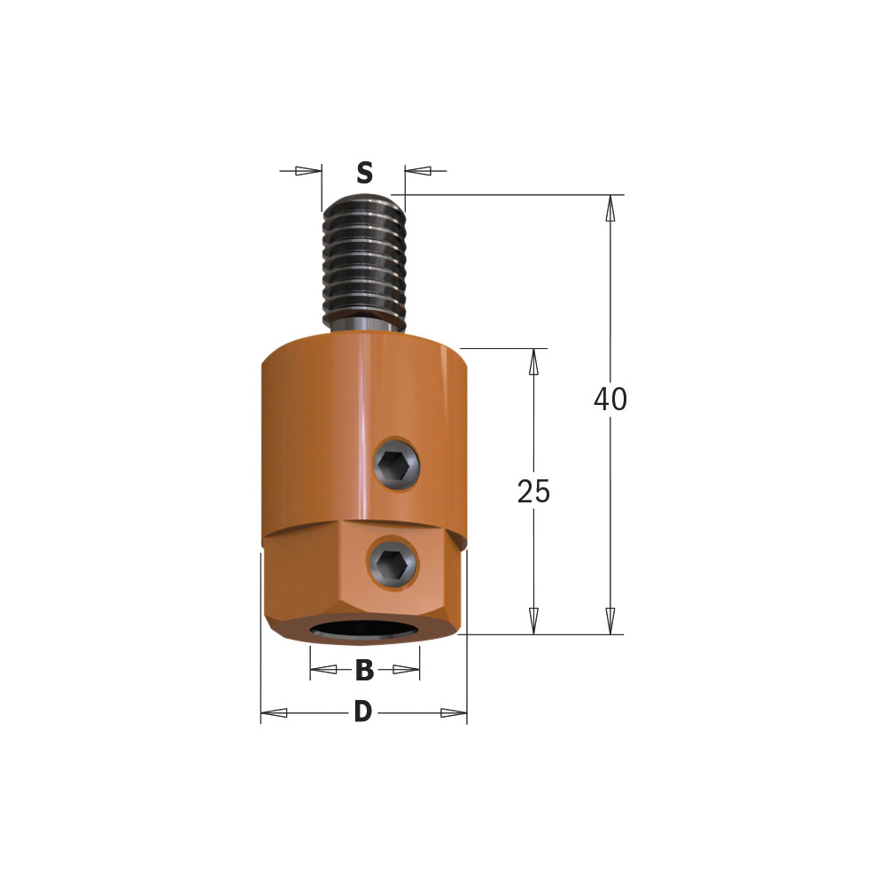 Adapter für Dübellochbohrer M8