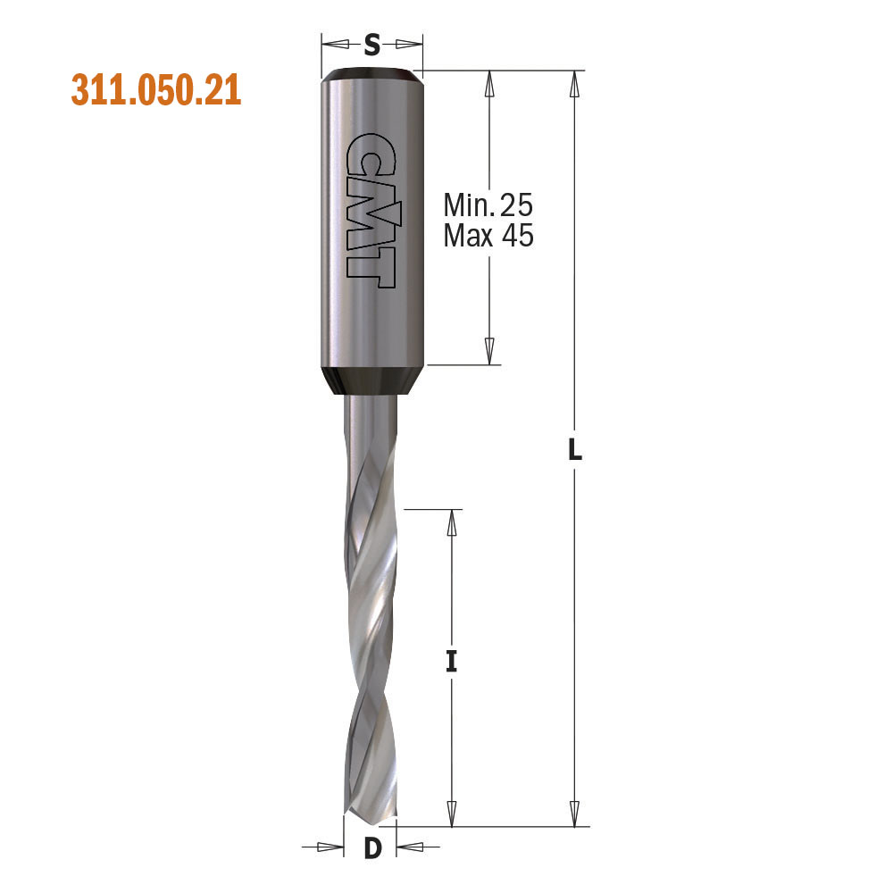 Solid Carbide Dowel Drills - LONG LIFE SHARPENING, S=10mm - L=70mm