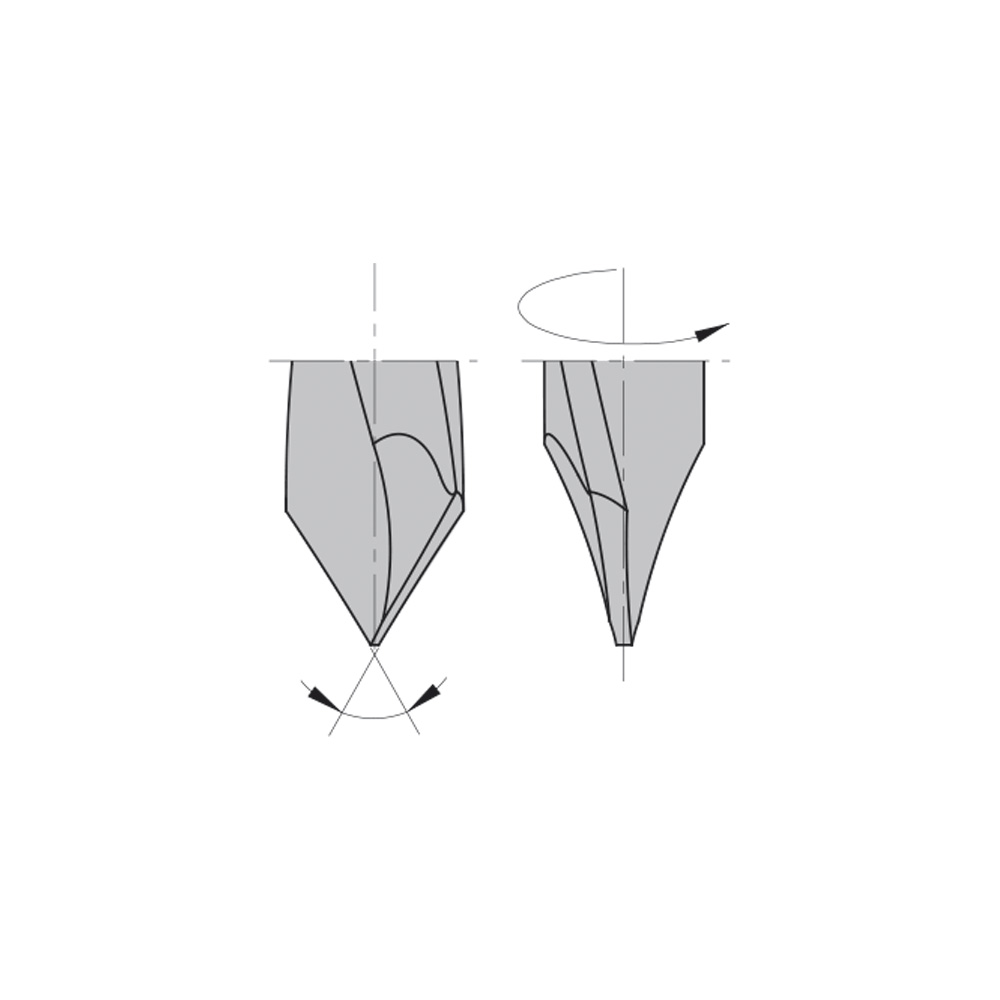 2 Flute Dowel Drills for Through Holes, S=10mm - L=57,5mm