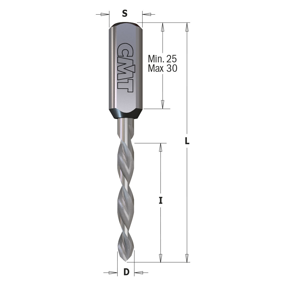 Solid Carbide Dowel Drills for Through Holes - LONG LIFE SHARPENING, S=10mm - L=70mm