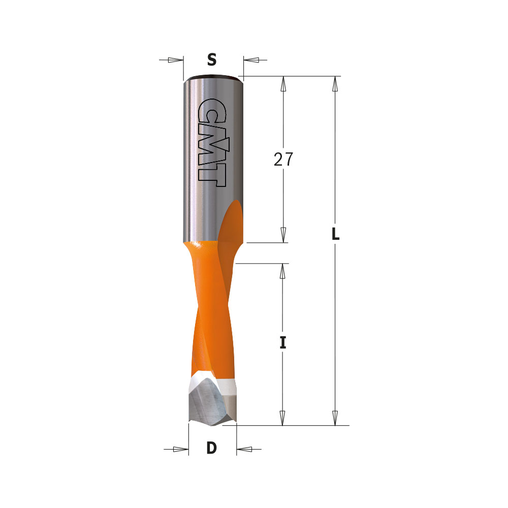 Dowel Drills - LONG LIFE SHARPENING, S=10mm - L=57,5mm