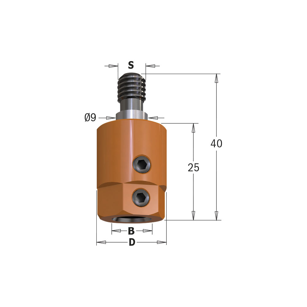 Adapter für Dübellochbohrer M8/9