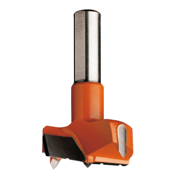 Hinge boring bits with chipbreaker for boring machines