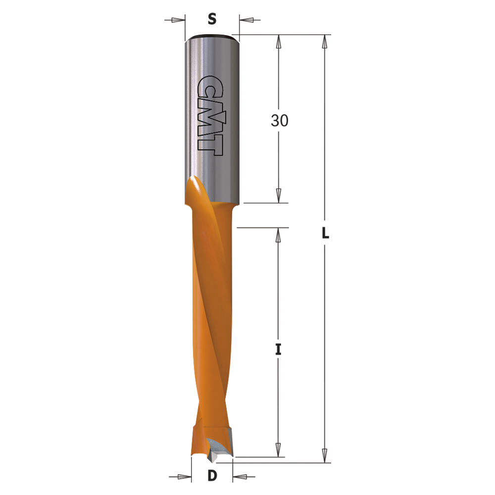 2 Flute Dowel Drills, S=10mm - L=77mm