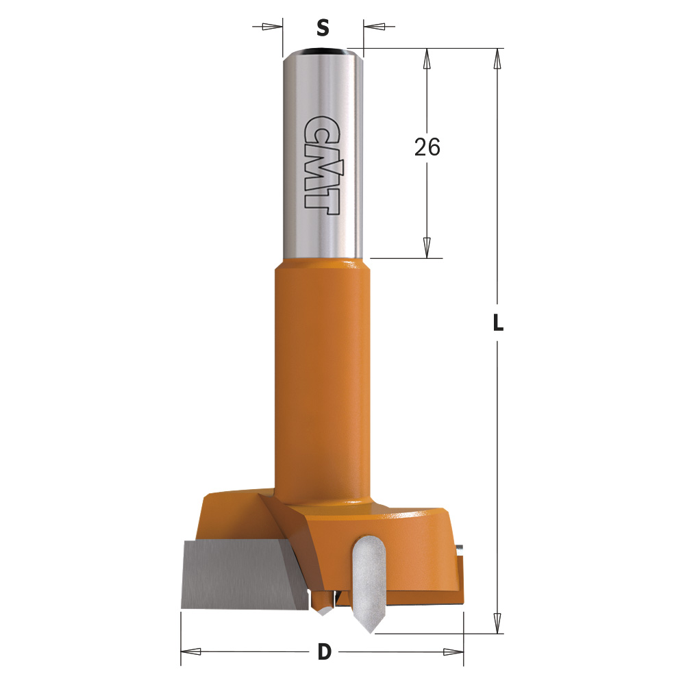 Hinge Boring Bits, S=10mm - L=57,5mm